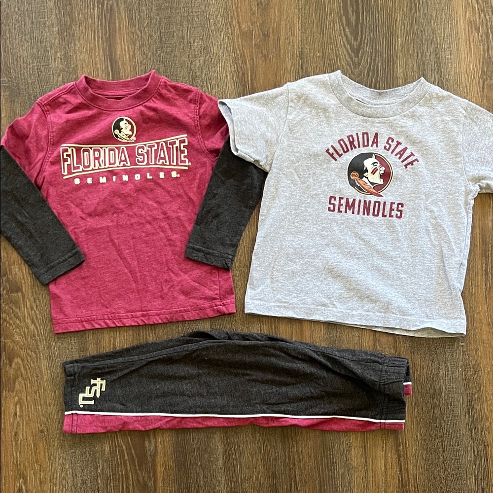 Florida State Seminoles Kids Shirt & Pants Set - Garnet, Gray, Black